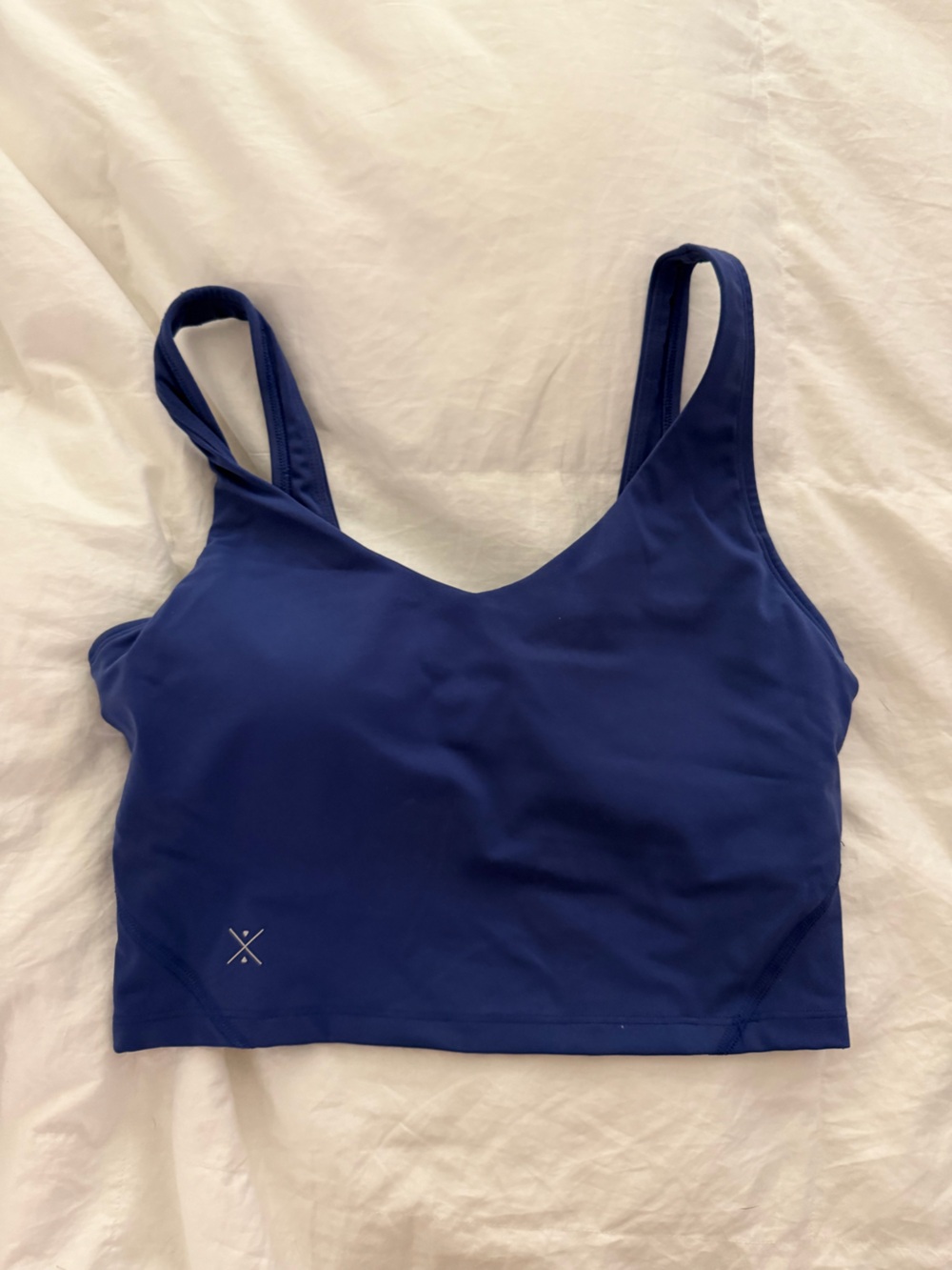 Deep Blue Crop Top with built in bra